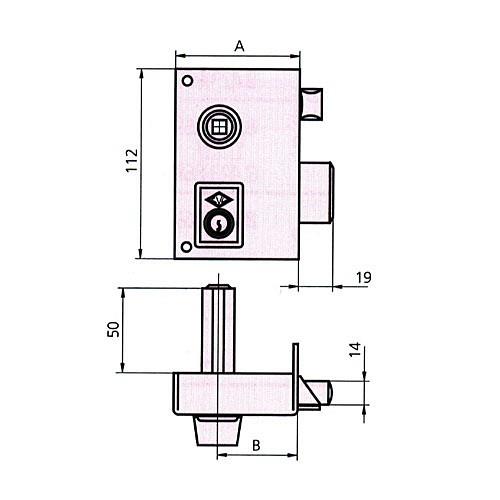 Cerradura sobreponer CVL 56b 60 derecha HE PF