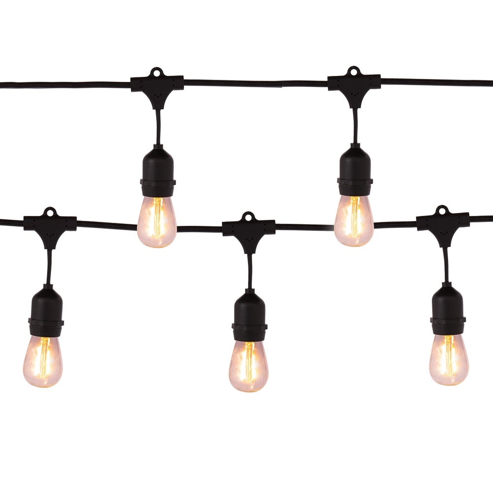 Lola Home Kit de guirnalda jardín negra con 10 casquillos y 10 bombillas led reemplazables transparentes de 7 metros Cottage
