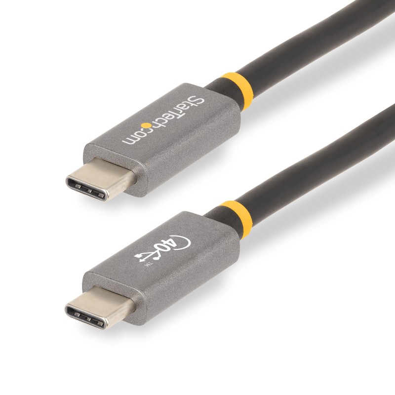 StarTech.com - Cable USB4 de 1m - Cable USB-C Certificado USB-IF 40Gbps - Cable USB Tipo C - Power Delivery PD de 100W 5A - Modo CC1M-40G-USB-CABLE