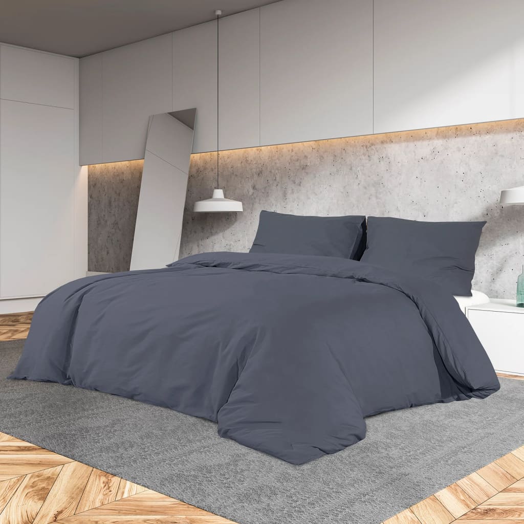 vidaXL Juego de Funda Nórdica Algodón 260x240 cm Sábana Cama Dormitorio Color Blanco,  Rojo,  dark grey and white y mas