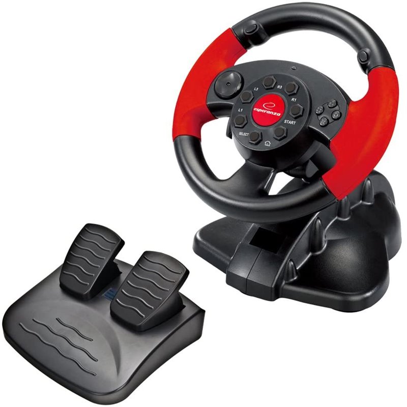 xlyne EG103 mando y volante PC,Playstation 2,Playstation 3 Digital Negro, Rojo