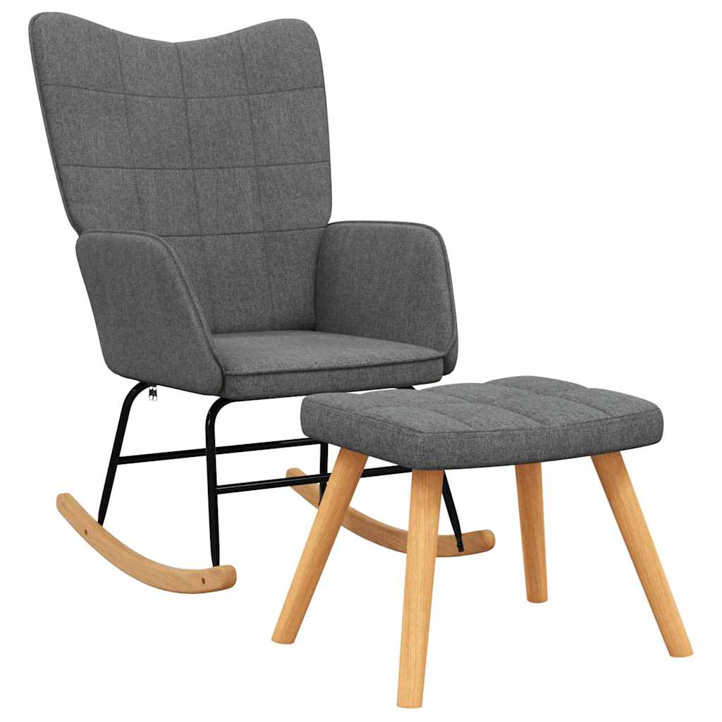 vidaXL Silla mecedora con reposapiés tela Multicolor