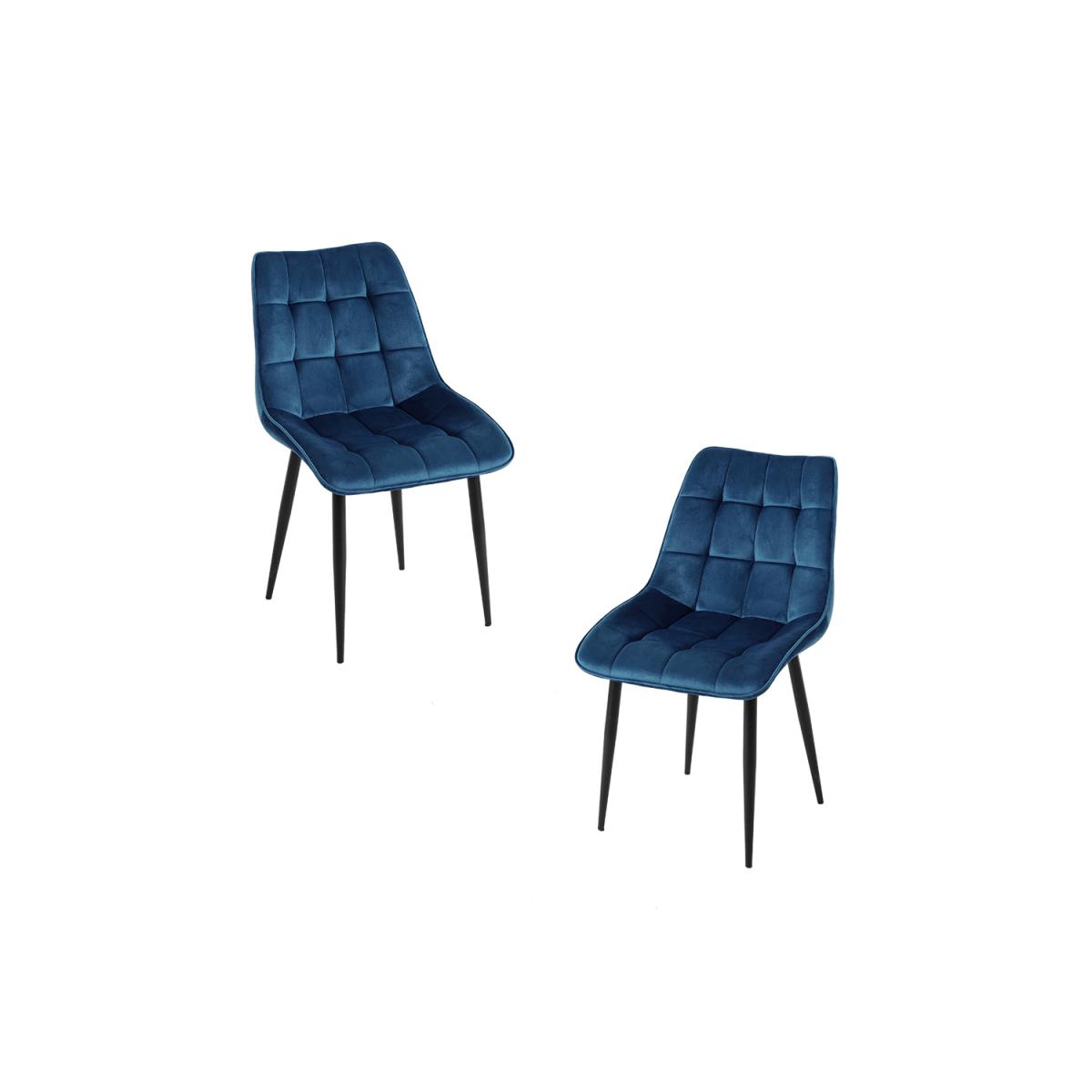 Regalos Miguel - Packs Sillas Comedor - Pack 2 Sillas Cade Terciopelo - Azul
