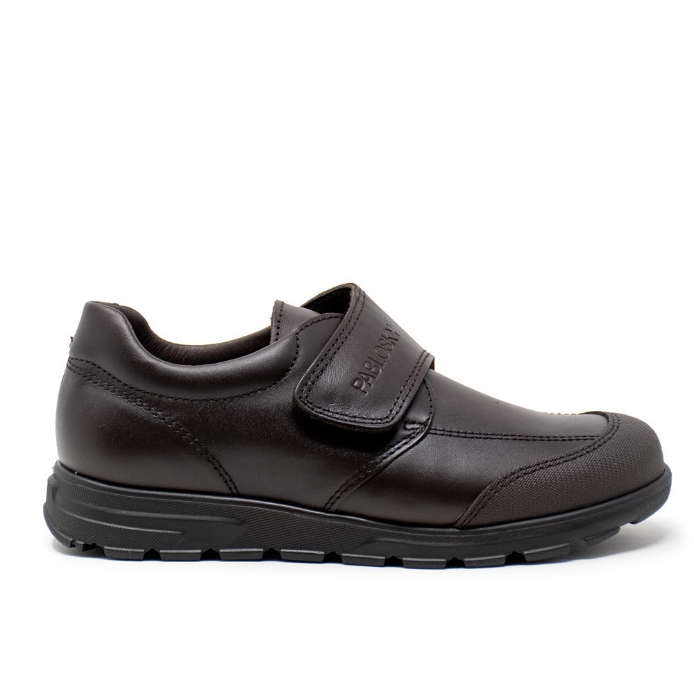 Zapatos Colegiales niño PABLOSKY 334590 BLUCHER COLEGIAL VELCRO MARRON 30016 XL