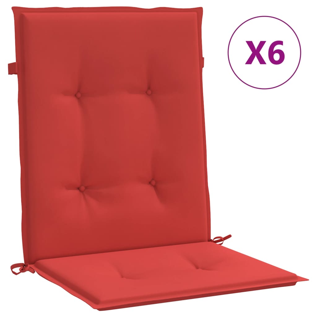 Vidaxl Cojín Silla Jardín Respaldo Bajo Pack 6 Uds Tela Oxford Antracita