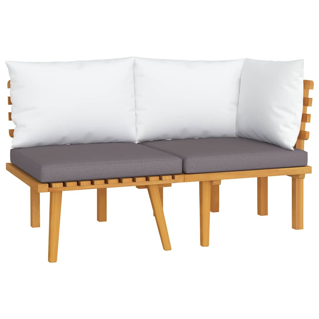vidaXL Set muebles de jardín 2 pzas con cojines madera maciza acacia