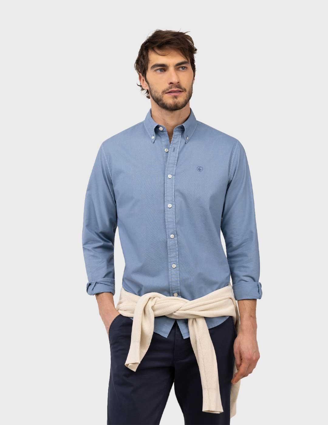 El Ganso Garment Dyed camisa azul para hombre