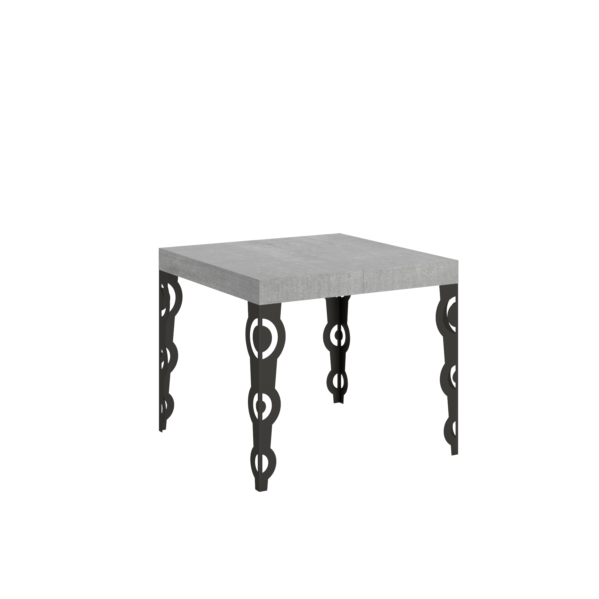 Mesa extensible Karamay 90/246x90 cm patas hormigón antracita - Itamoby