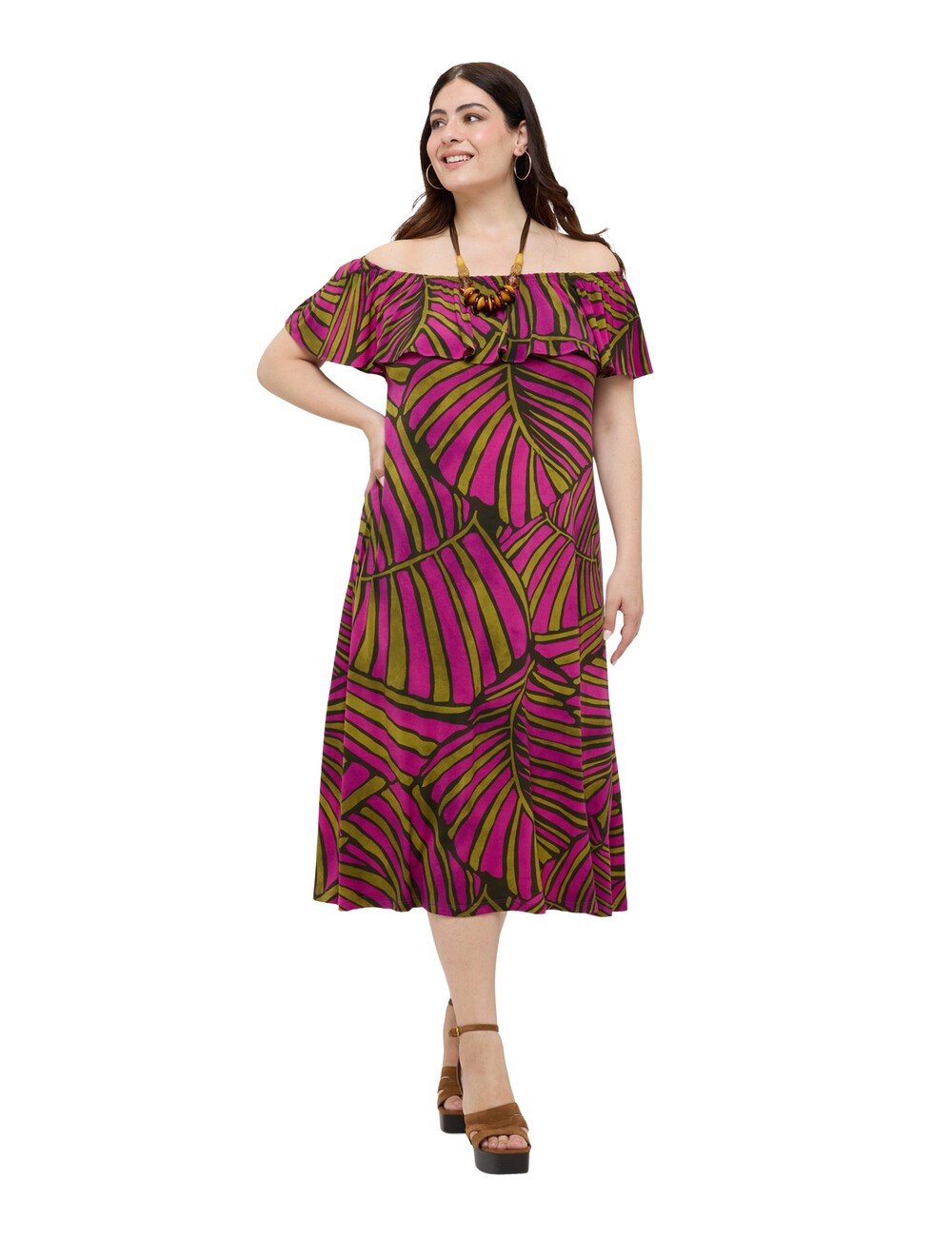 Fiorella Rubino - Vestido Chill off shoulder con estampado