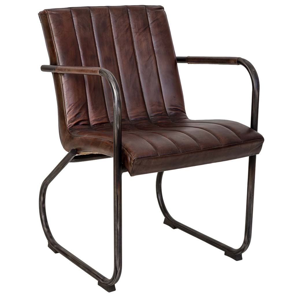 Wonderlust Deco - Sillón de cuero marrón 50x56x87h cm Marrón 50x56x87h cm