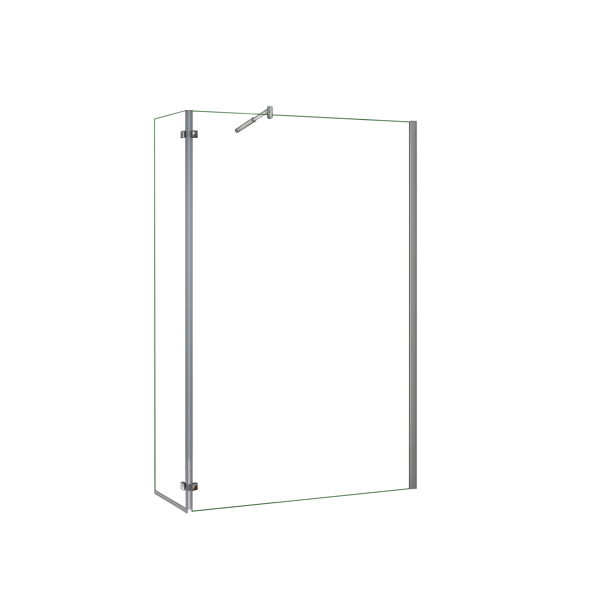 Walkin,Panel de ducha,2 hojas con Bisagra Panel fijo+giratorio,Vidrio Antical 8mm,Barra 70-120cm,Perfil Cromado,([78-80]+40)x200cm