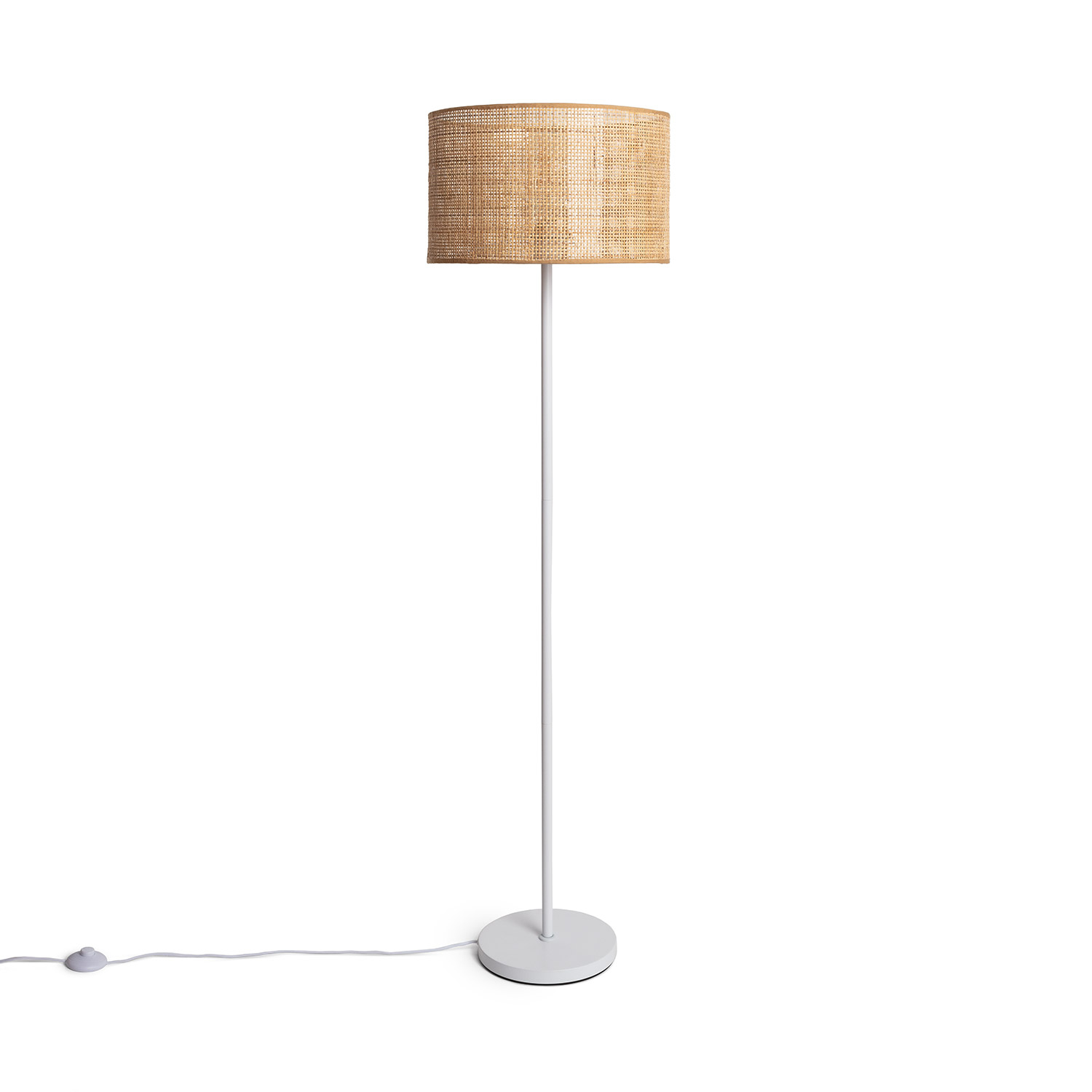Ledkia Lámpara de Pie Ratán y Metal ILUZZIA - Diseño Único y Elegante