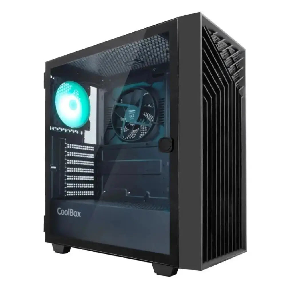 Torre PC Carcasa Coolbox GA300 Gridline ARGB Black con 5 ventiladores y cristal templado