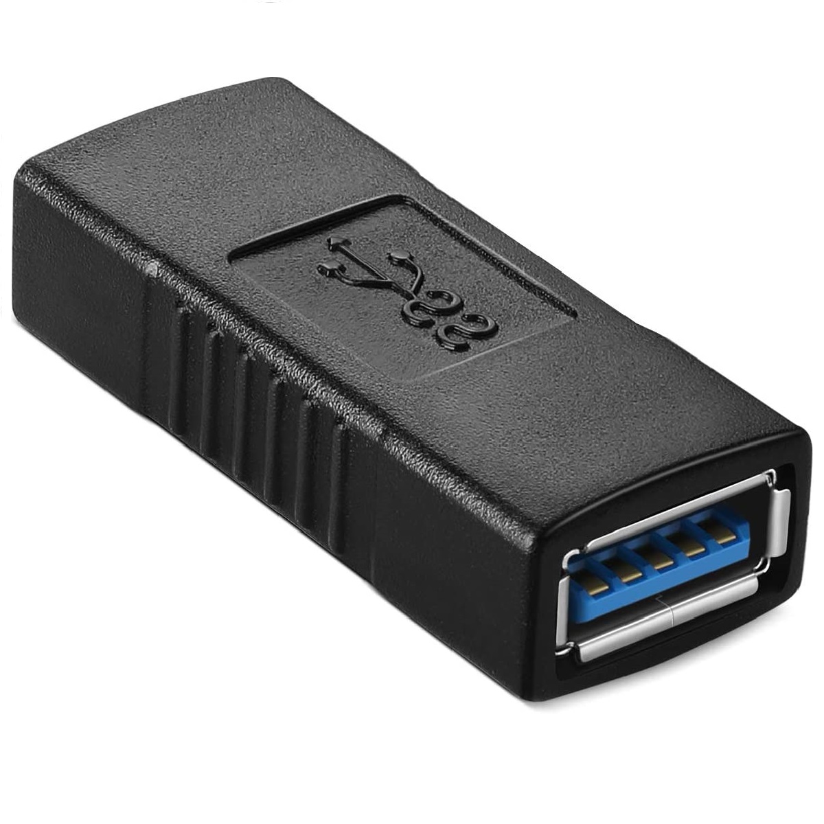 CABLEPELADO Empalme USB | Adaptador Acoplador Hembra a Hembra | Transferencia de Hasta 5 Gbps | Cable USB 3.0 | Negro