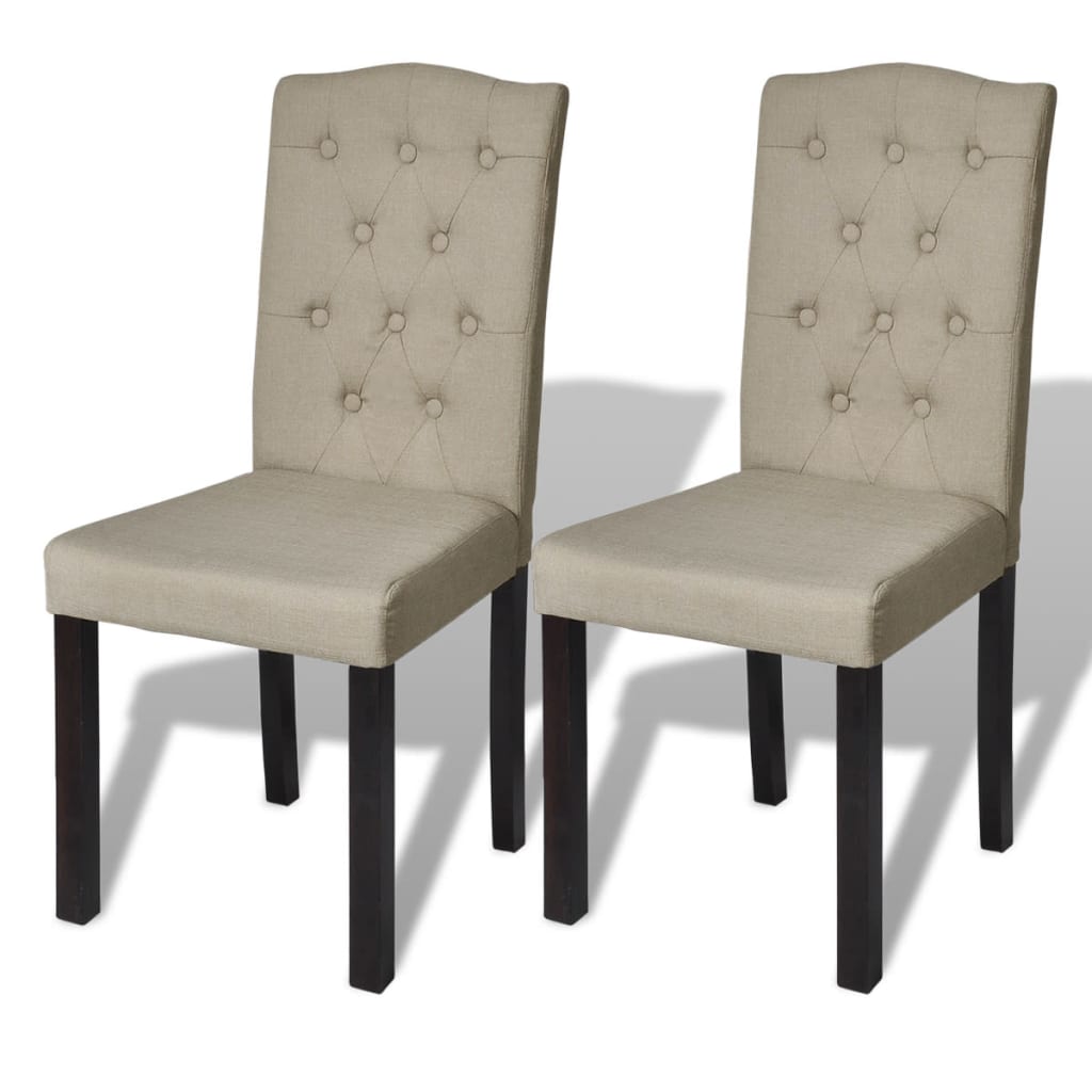 vidaXL Sillas de comedor 2 unidades de tela camel