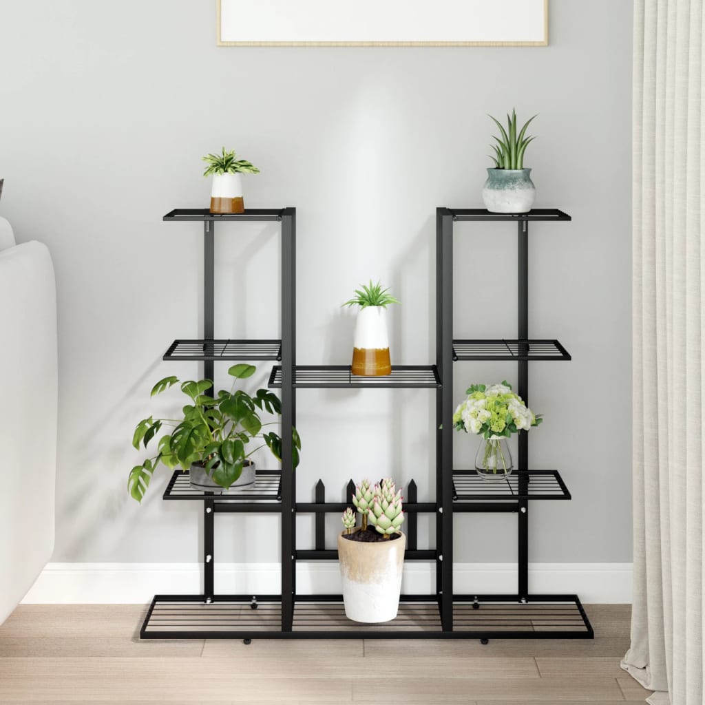 vidaXL Soporte para Flores de Hierro Altas Soporte Plantas Estantería Color Blanco,  Negro, y mas