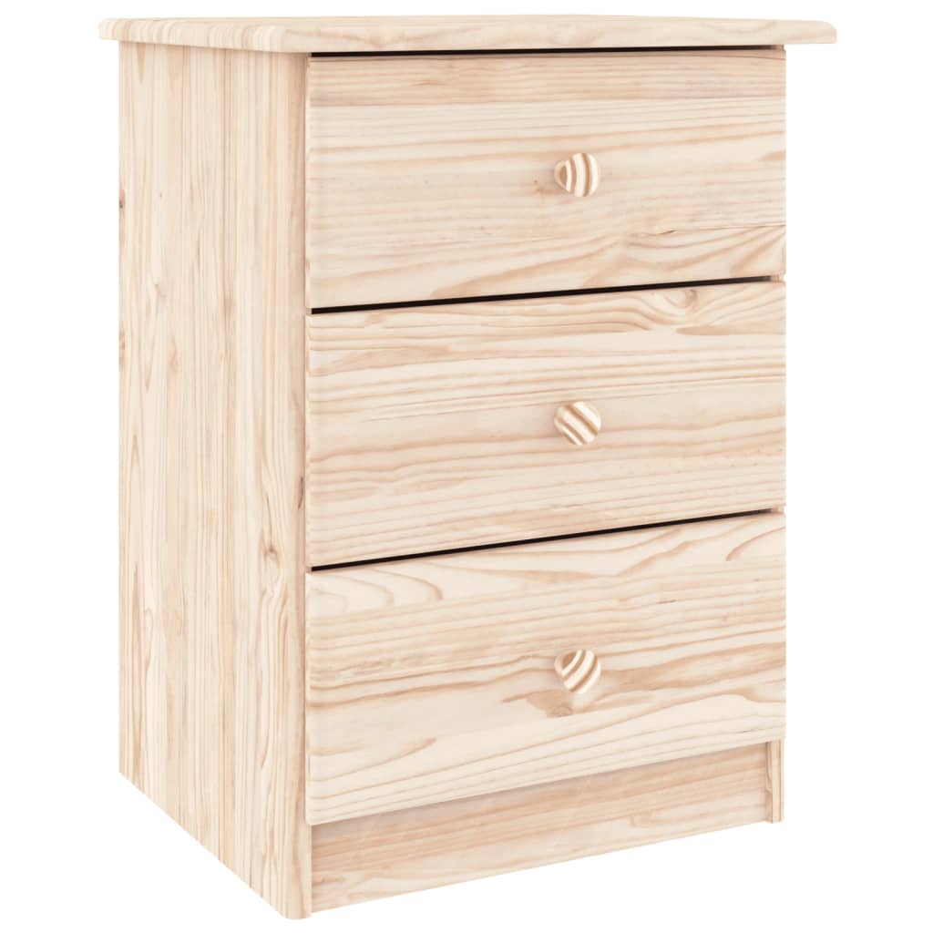 Vidaxl Mesita de Noche ALTA Madera Maciza de Pino 41x35x55,5 Cm Natural, Blanco