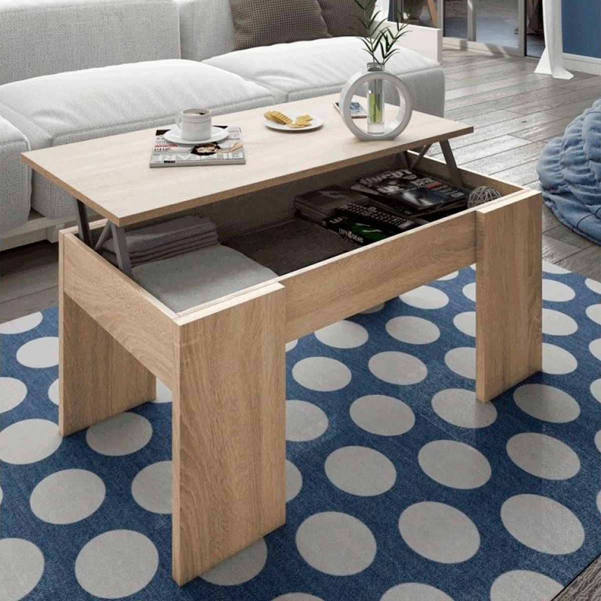 Mesa de centro elevable Flow 45-57x100x50 cm