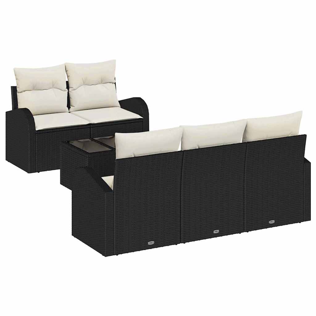 vidaXL Conjunto de sofá de jardín Negro 55 x 55 x 37 cm