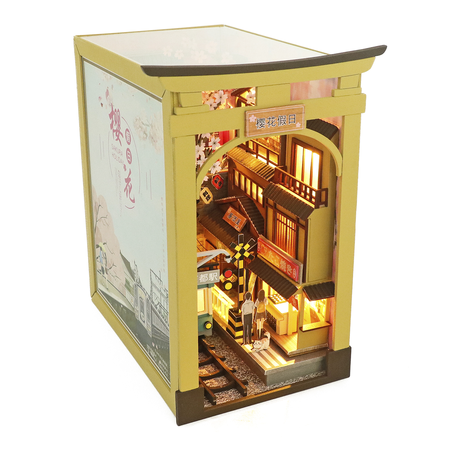DAM. Vacaciones en Sakura. Book Nook realista con gran detalle, cubierta y luces led. 15x18x21cm.