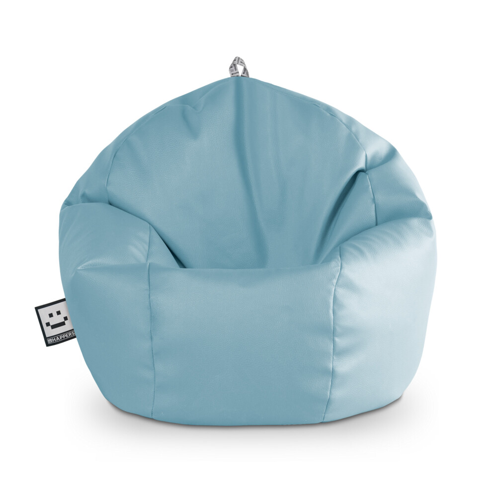 Puff Pelota Polipiel Azul Cielo HAPPERS - Cómodo, ligero y resistente. Make it Happers®