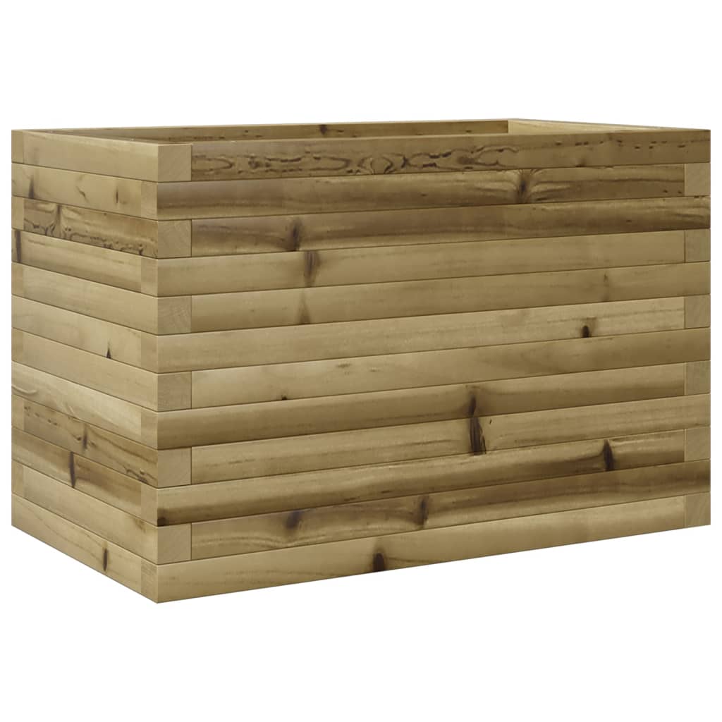 vidaXL Jardinera de madera de pino impregnada 70x40x45,5 cm Color Pino natural,  Blanco,  Marrón cera y mas