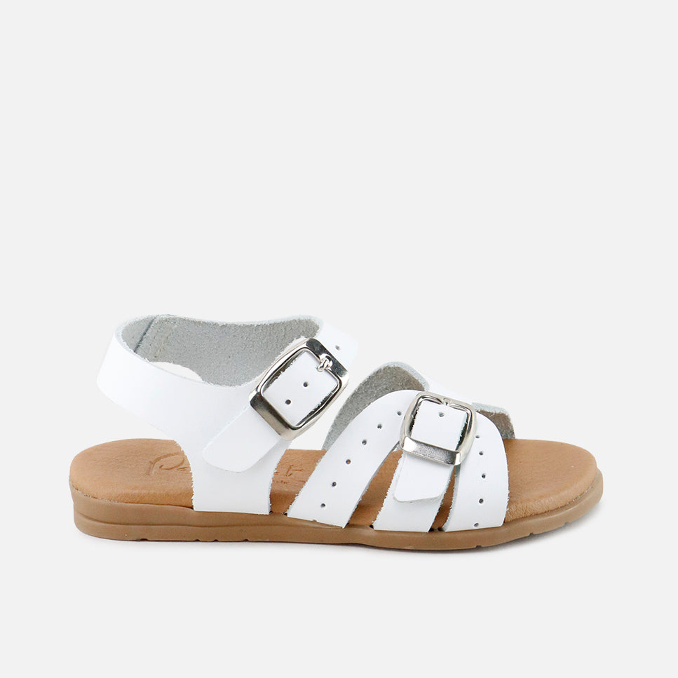 Sandalias gel blanca doble hebilla Papanatas | Eli 1957
