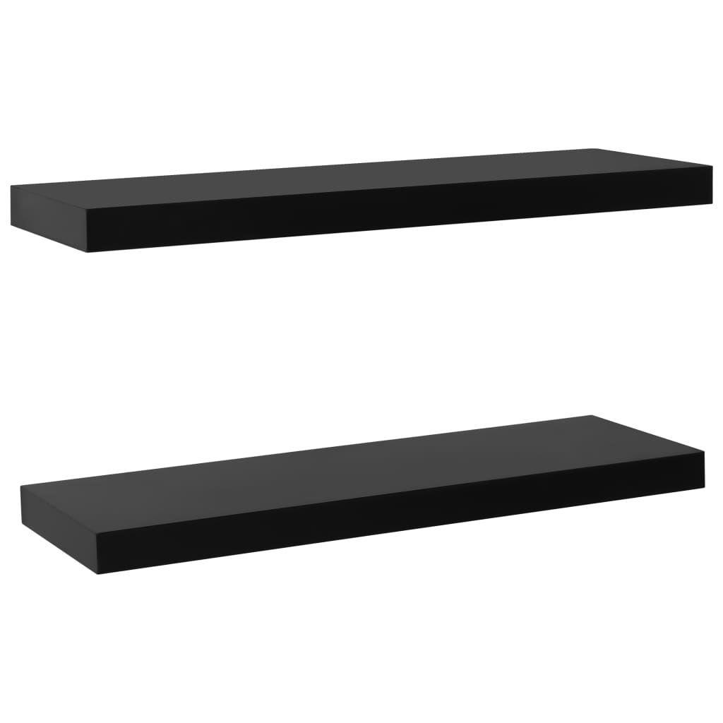 Vidaxl Estantes Flotantes de Pared 2 Unidades Negro 40 X 20 X 3.8 Cm