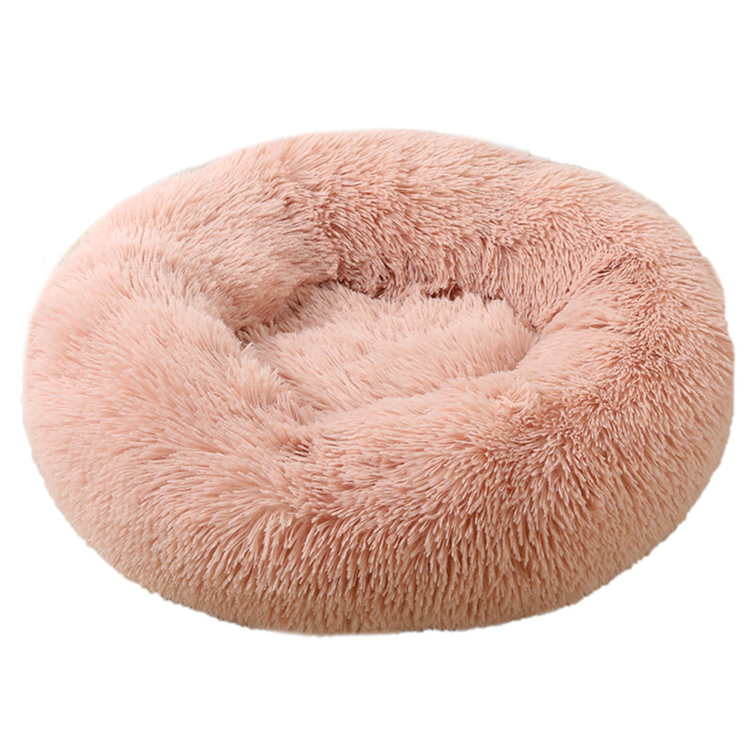 GREATOYAR Cama para Mascotas Pequeños, Cama Perro, Cama Gato Redonda, Cama de Mascota de Donut, Inferior Antideslizante, Cómodo, Cálida, 55X25cm, Color Rosa/Gris/Crema