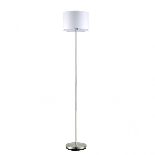 Pie de salon aldebaran 1xe27 niquel c/pant blanca 170x35x35 cm