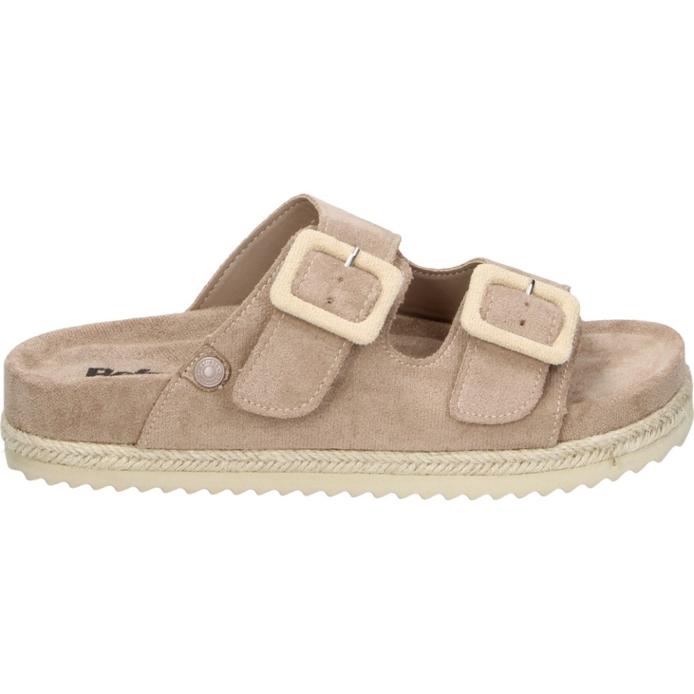 REFRESH | Sandalia Bio Refresh para Mujer – Diseño de Pala Doble en Antelina Beige con Hebillas Ajustables, Planta Forrada, Piso de Yute Trenzado y Suela Dentada Antideslizante – Modelo 171881