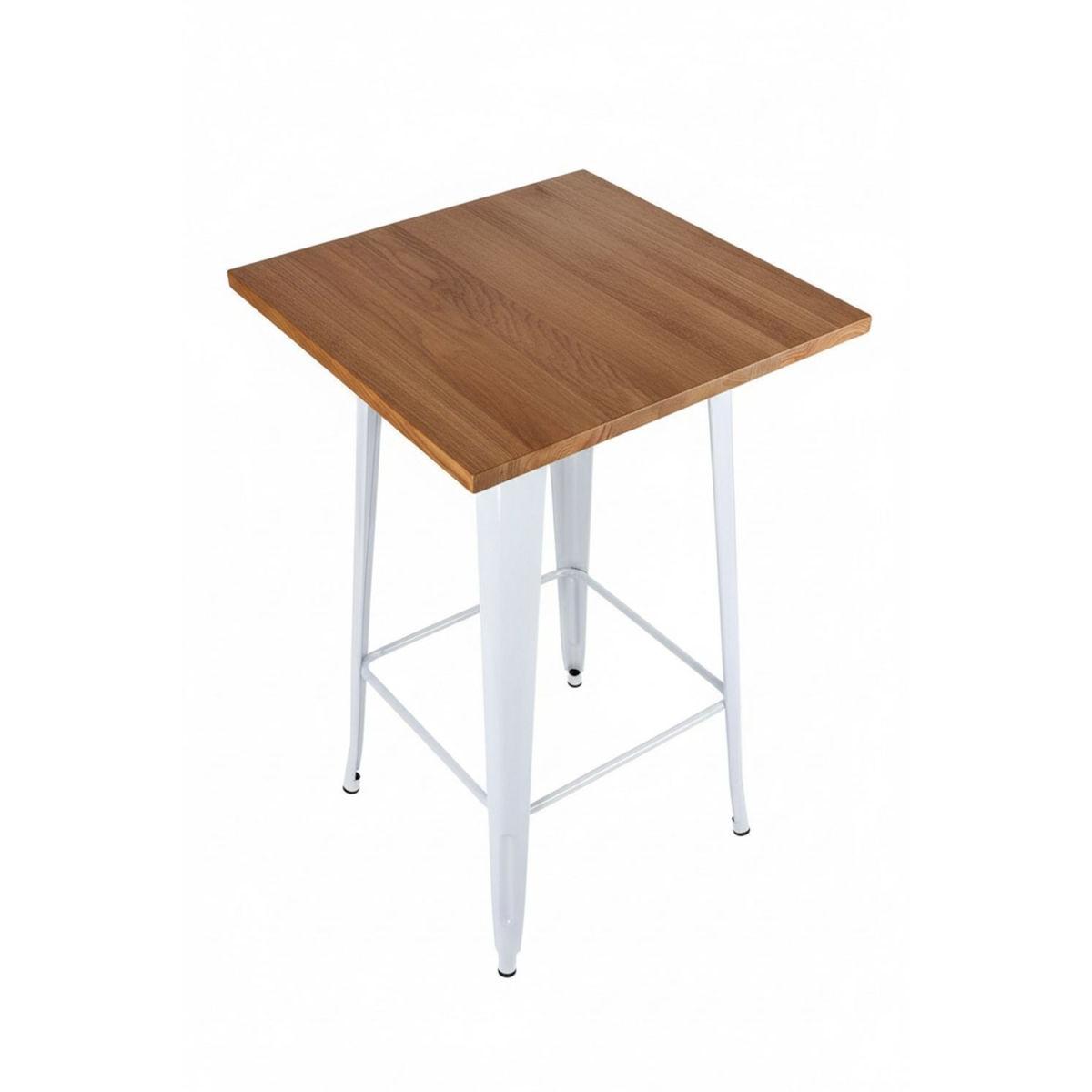 Regalos Miguel - Mesas Bar - Mesa Torix Alta Madera Natural 60 cm - Blanco