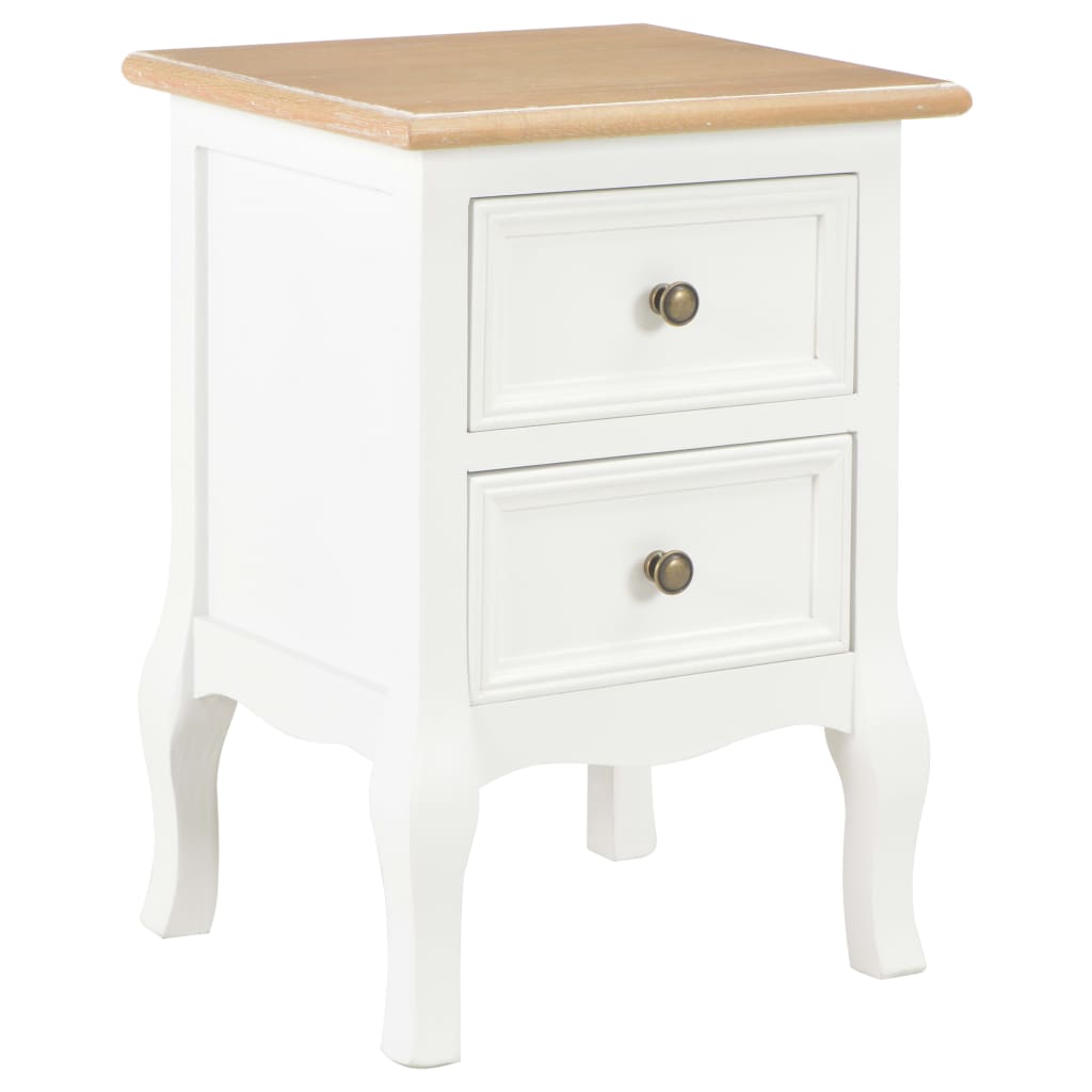 Vidaxl Mesitas de Noche 2 Unidades Blancas MDF 35x30x49 Cm