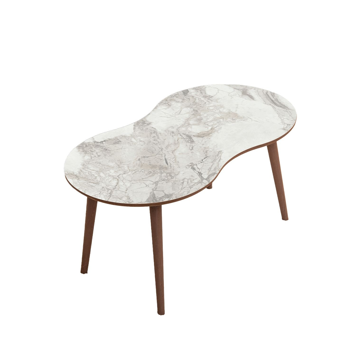 Habitat y Jardin - Mesa baja de madera "Moon" 99 x 54 x 45 cm - Blanco