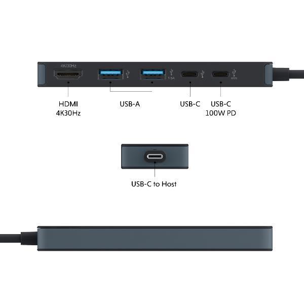 HyperDrive Flex 5 Port USB-C Hub Black