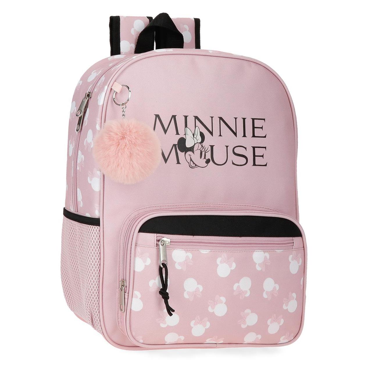 Mochila escolar Disney Minnie Heads 38cm Nude