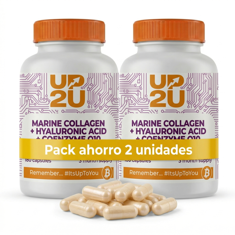 Pack 2x Colágeno Marino Hidrolizado con Ácido Hialurónico_ Coenzima Q10_ Zinc y Vitamina C – 360 Cápsulas - 6 meses de uso