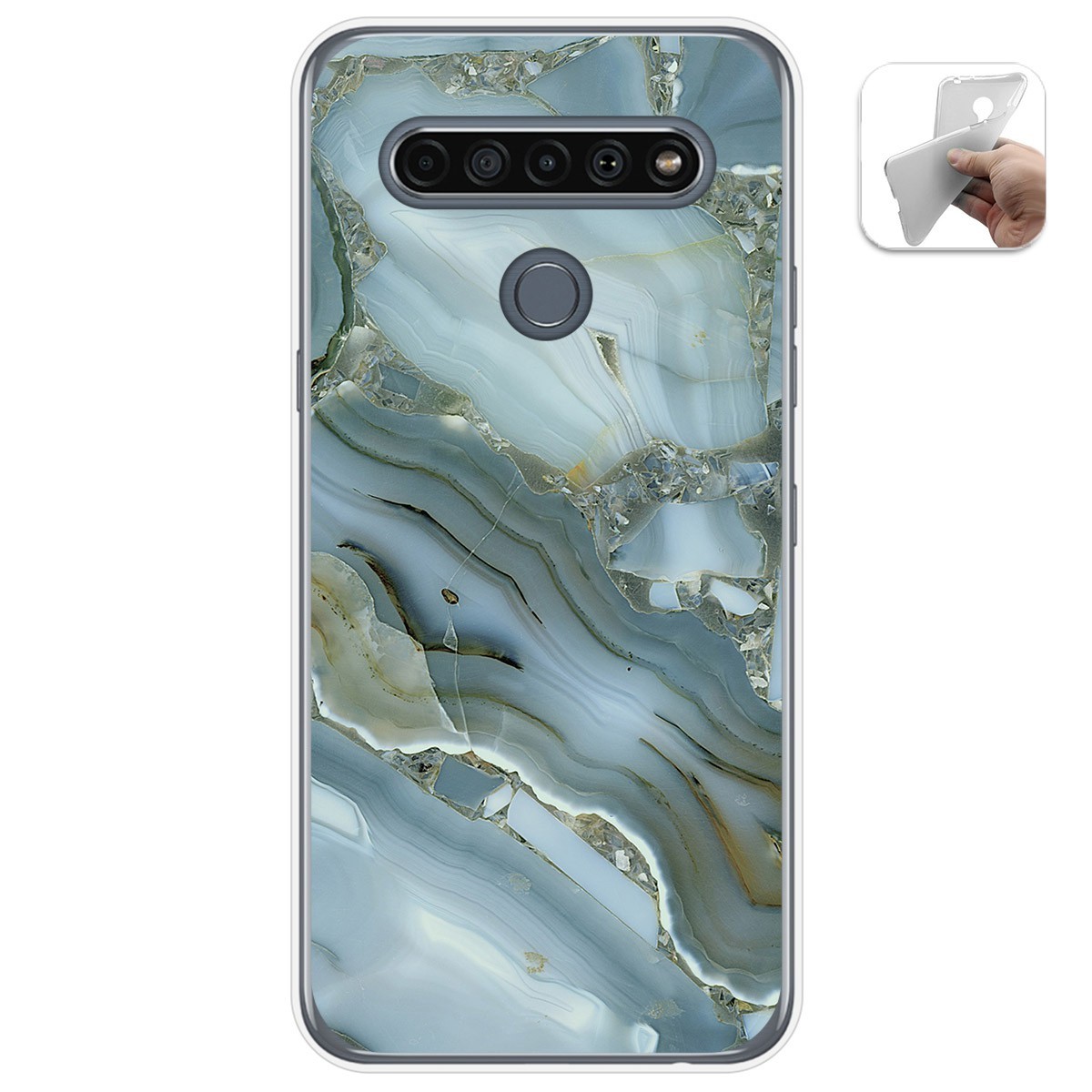 Tumundosmartphone Funda Gel Tpu para Lg K61 diseño Mármol 09 Dibujos