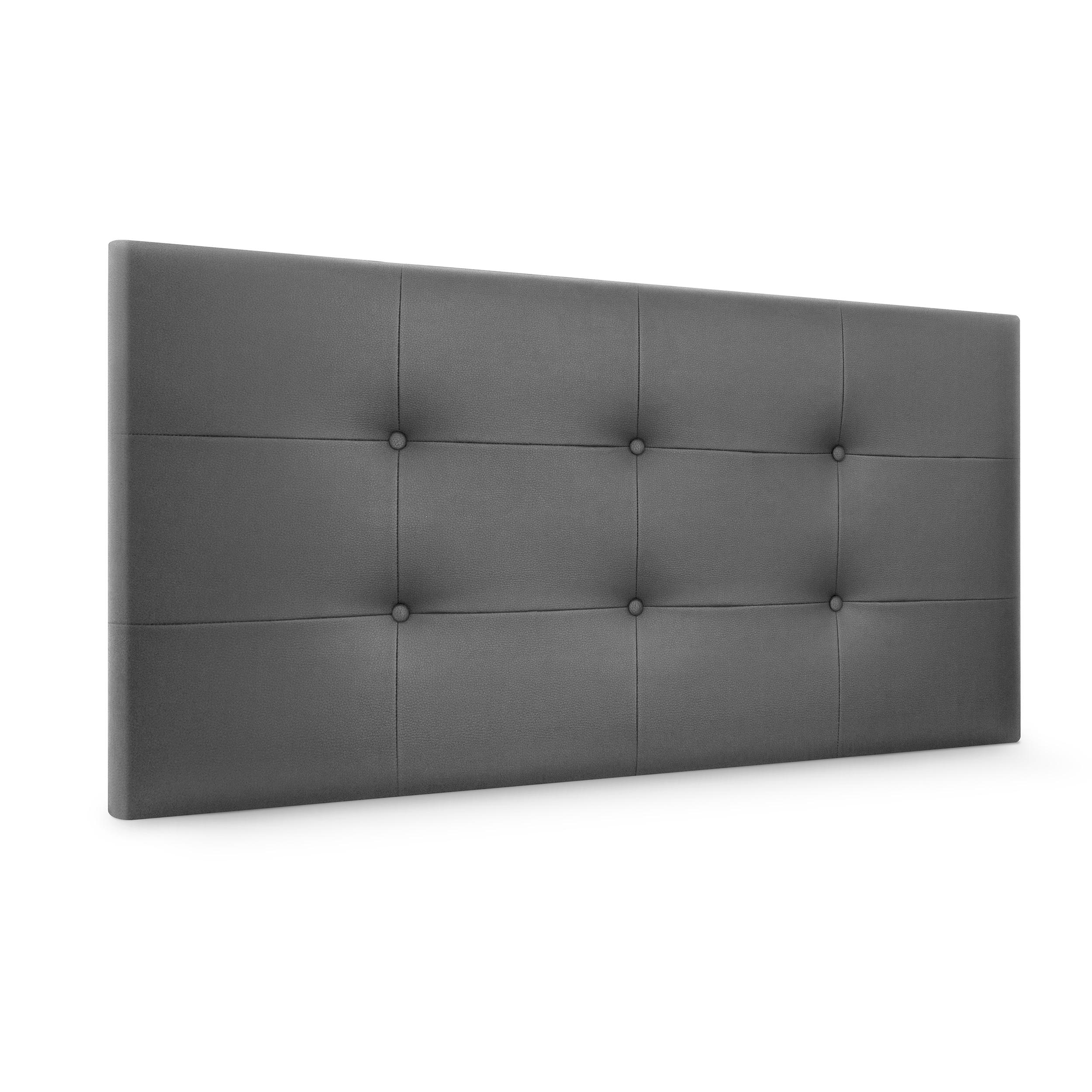 DHOME Cabecero Capitone Tapizado Polipiel o Tela Acualine con 8cm de Grosor Cabezales de Cama Acolchado Capitoné Cabeceros de Cama (Gris Polipiel)