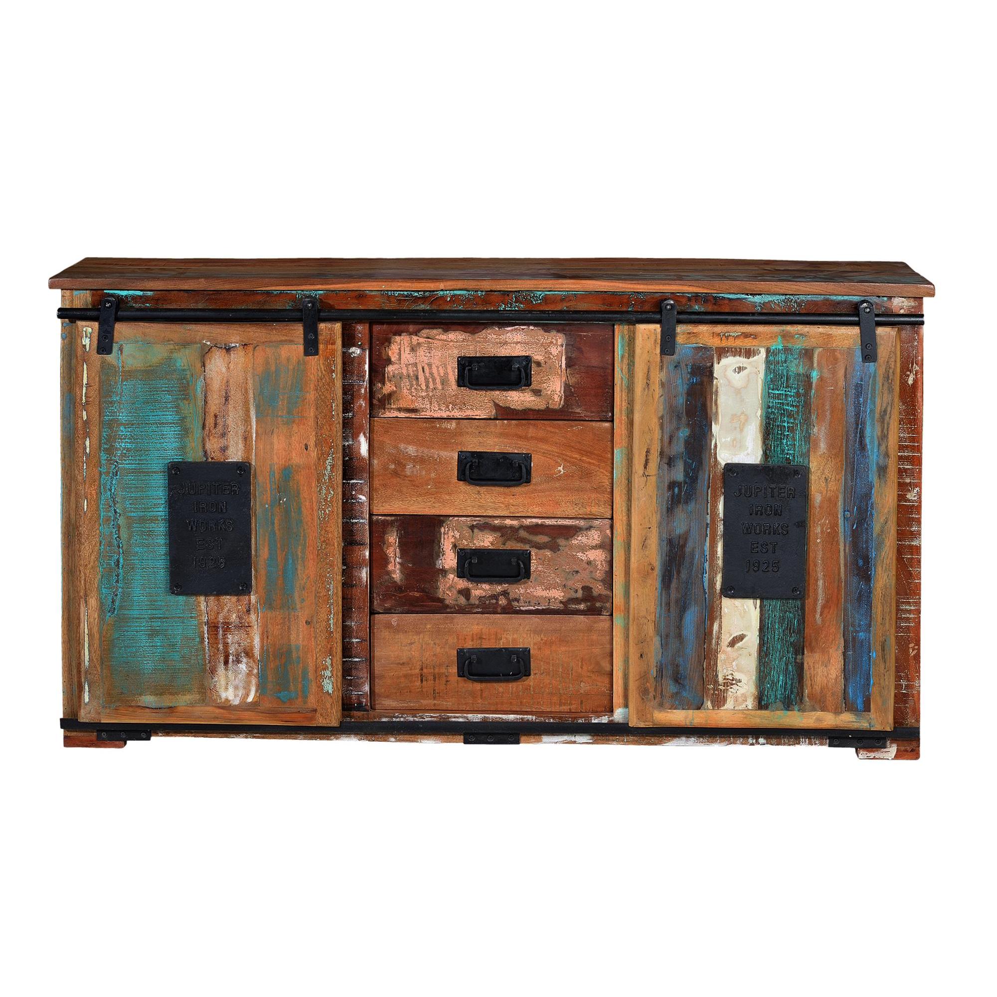 Aparador exclusivo madera reciclada multicolor81X130X38