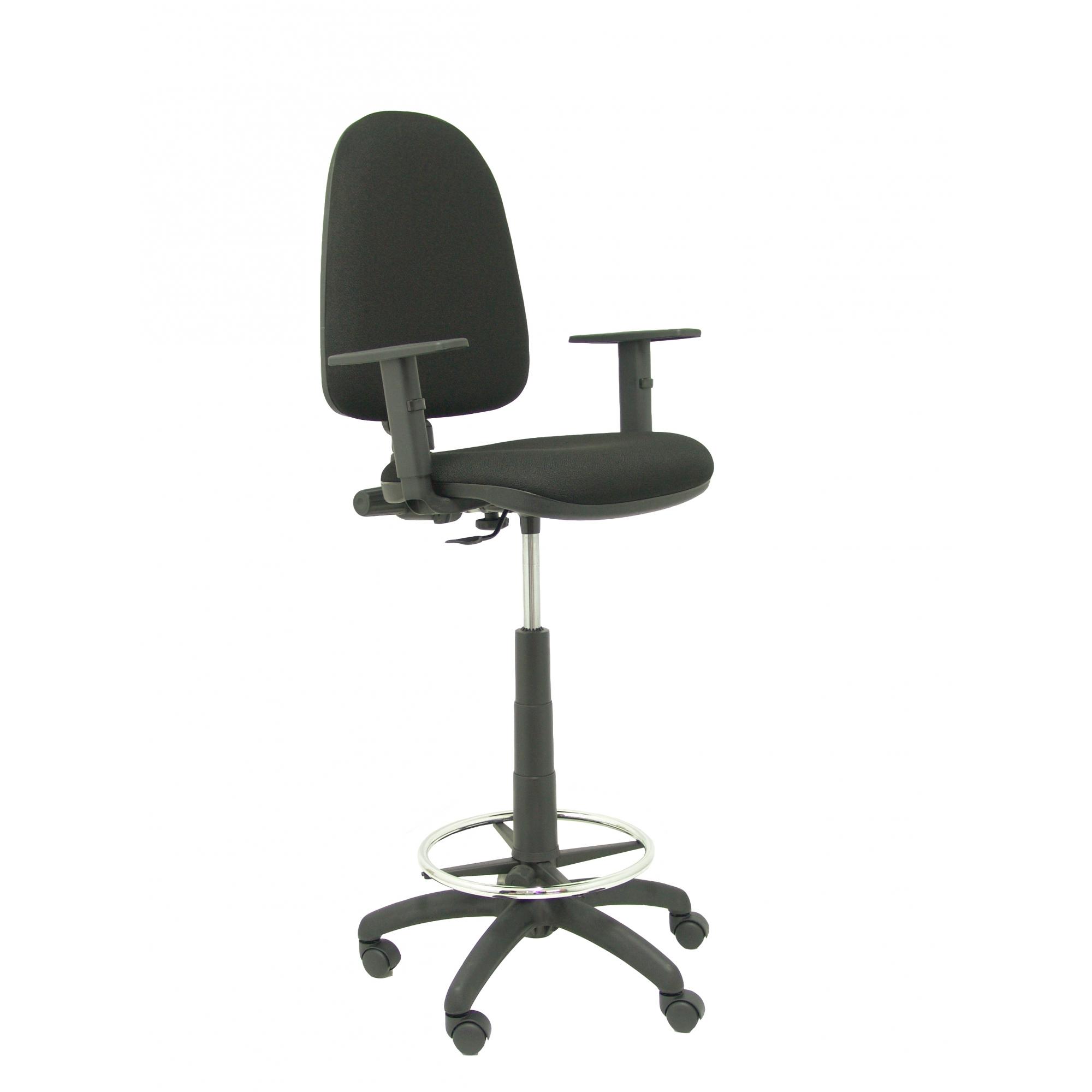 Taburete De Oficina Ayna Bali Negro Con Brazos Regulables