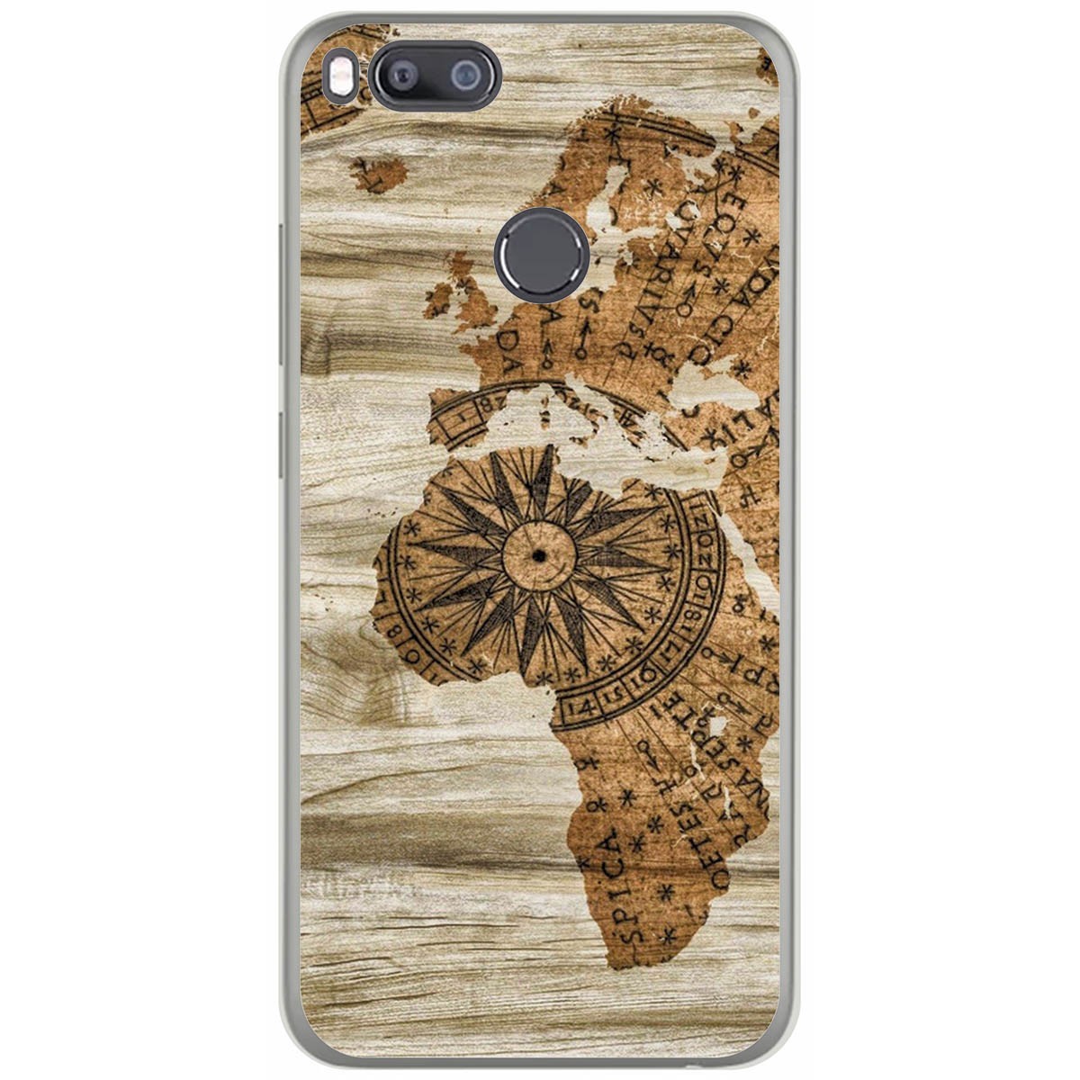 Tumundosmartphone Funda Gel Tpu para Xiaomi Mi 5X / Mi A1 diseño Madera 07 Dibujos