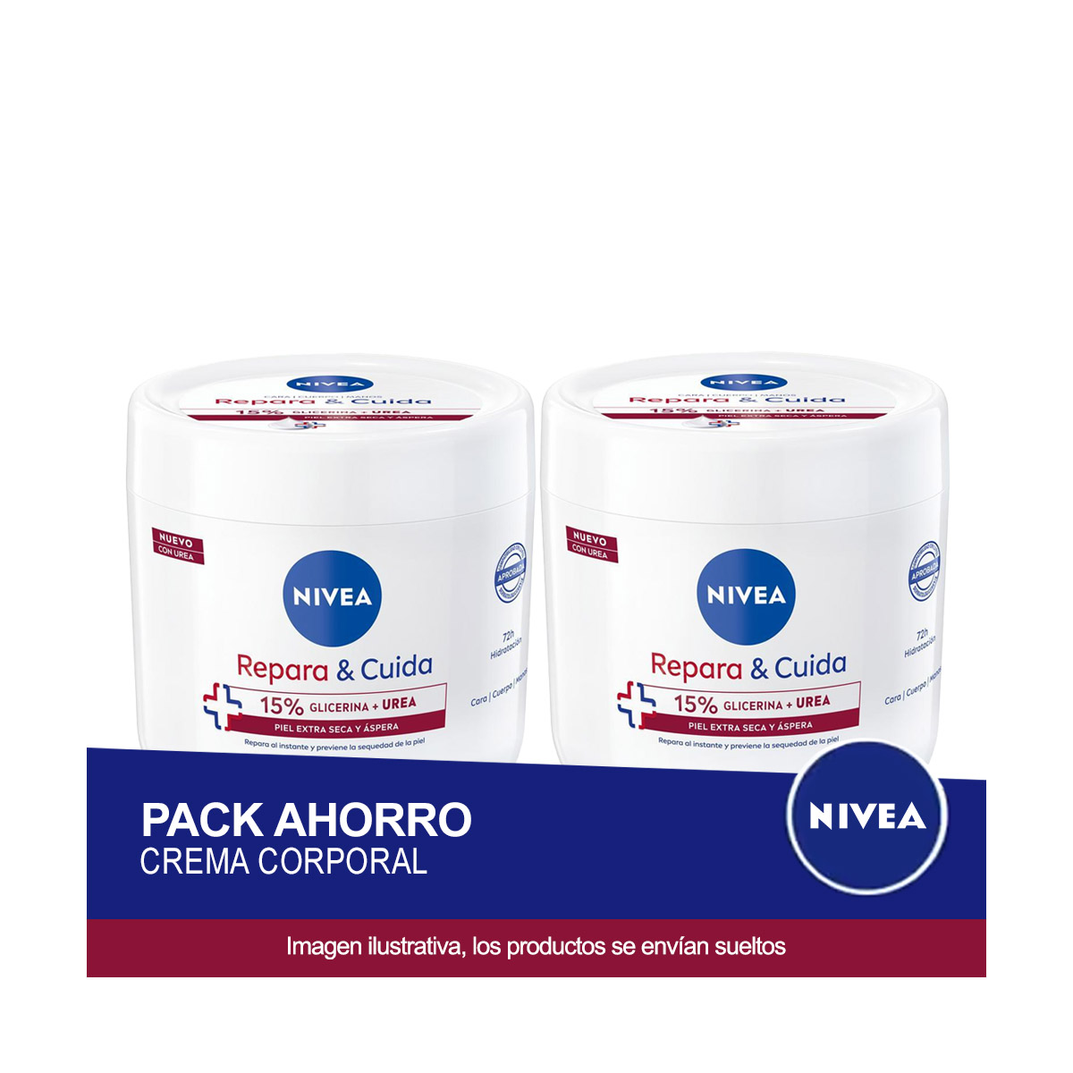 NIVEA Repara & Cuida Glicerina y UREA: Pack ahorro de 2 unidades de 400ml, total 800ml