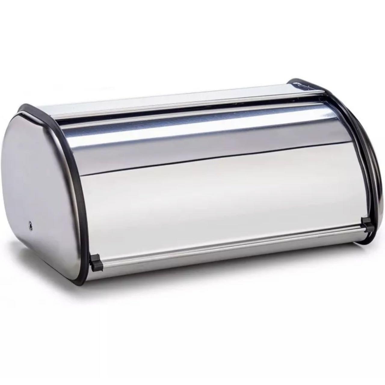 STARLEY-Panera De Acero Grande Encimera Sobremesa Guardar Pan Bollos Puerta Corredera, 43x27x18cm