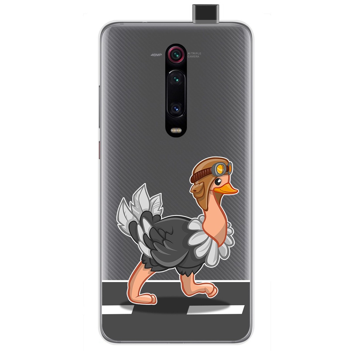 Tumundosmartphone Funda Gel Transparente para Xiaomi Mi 9T / Mi 9T Pro diseño Avestruz Dibujos