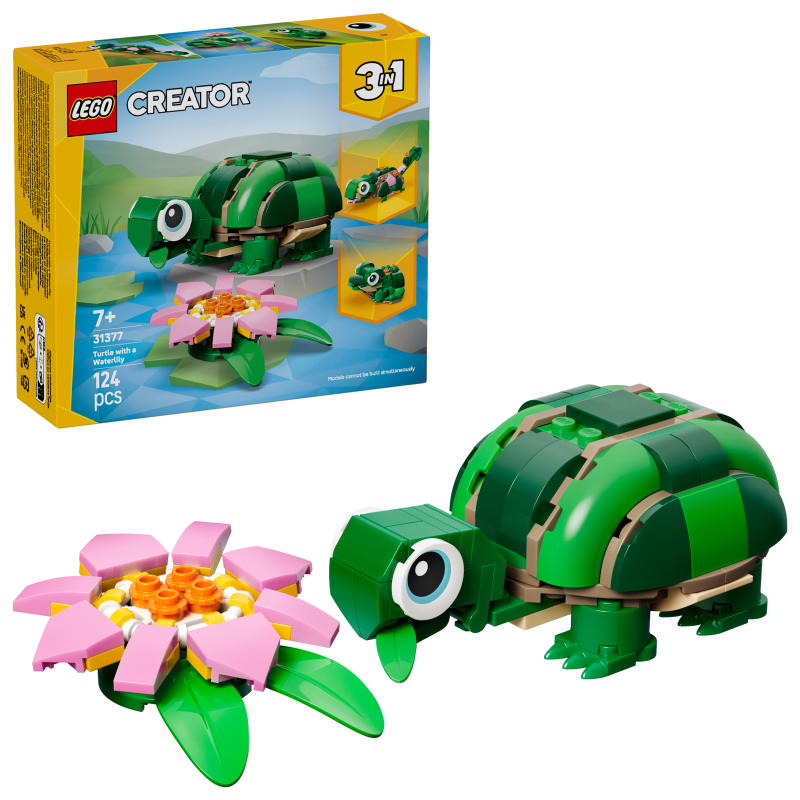 LEGO Tortuga con Flor de Nenúfar LEGO Creator 31377 contiene 124 piezas, edad 7+ años 26L31377