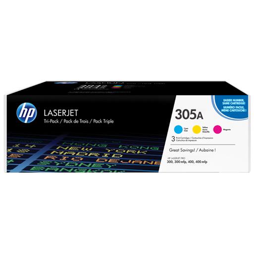 HP - Tóner original CF370AM tricolor para impresoras LaserJet Pro 300 y 400, rendimiento hasta 2.600 páginas por cartucho, compatible con HP 305A