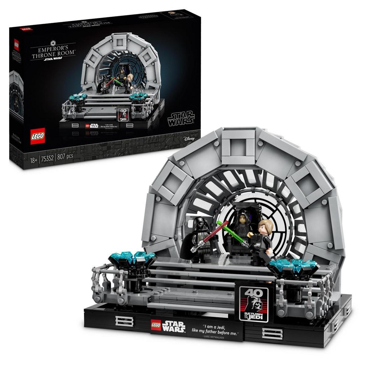 LEGO - Set de construcción para adultos LEGO® Star Wars™ 75352 Diorama: Sala del Trono del Emperador; escena construida con ladrillos para exponer (807 piezas)