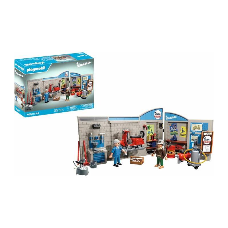 PLAYMOBIL CARS 71620 TALLER VESPA AÑOS 60