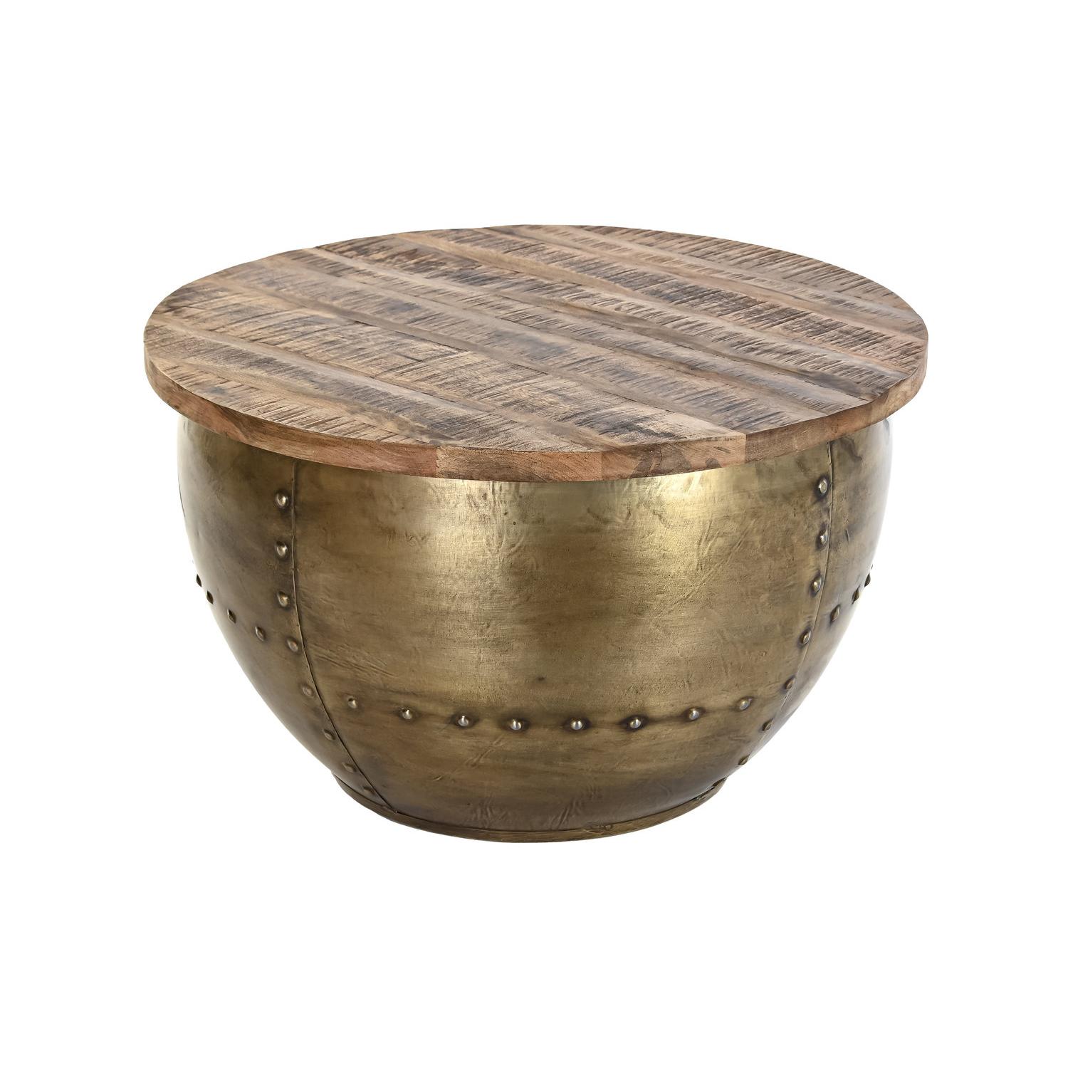 Mesa Centro Mango Metal 68X68X44 Dorado - Fijalo - El mejor complemento para tu hogar.